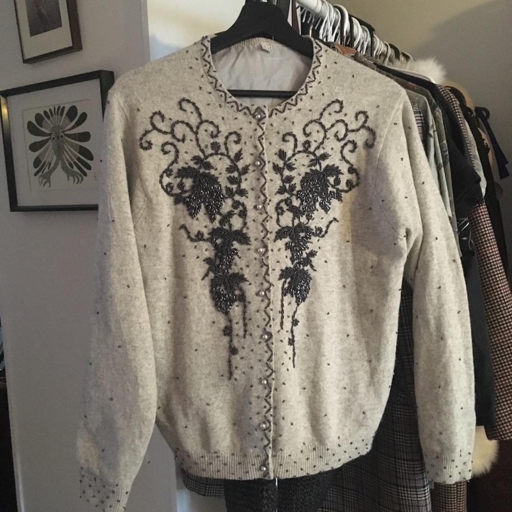 Vintage Beaded Cardigan - Picture 1 of 16